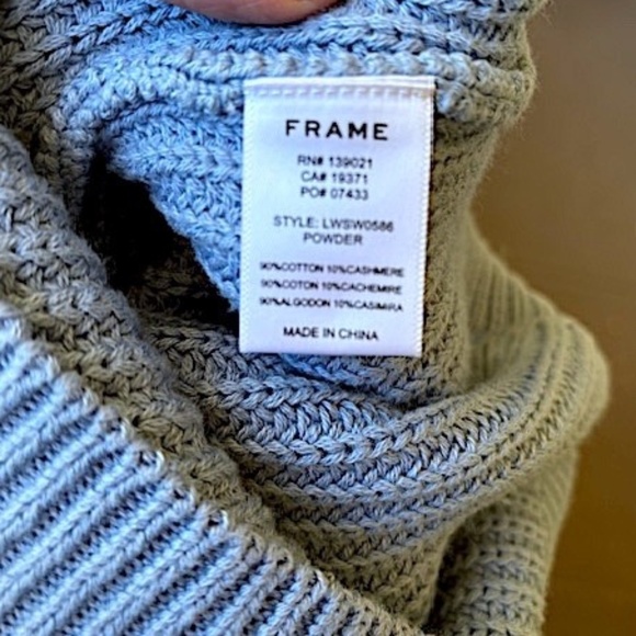 FRAME Puff-Sleeve Chunky Ribbed Knit Cotton/Cashmere Sweater NWOT/sz XS - Picture 15 of 15